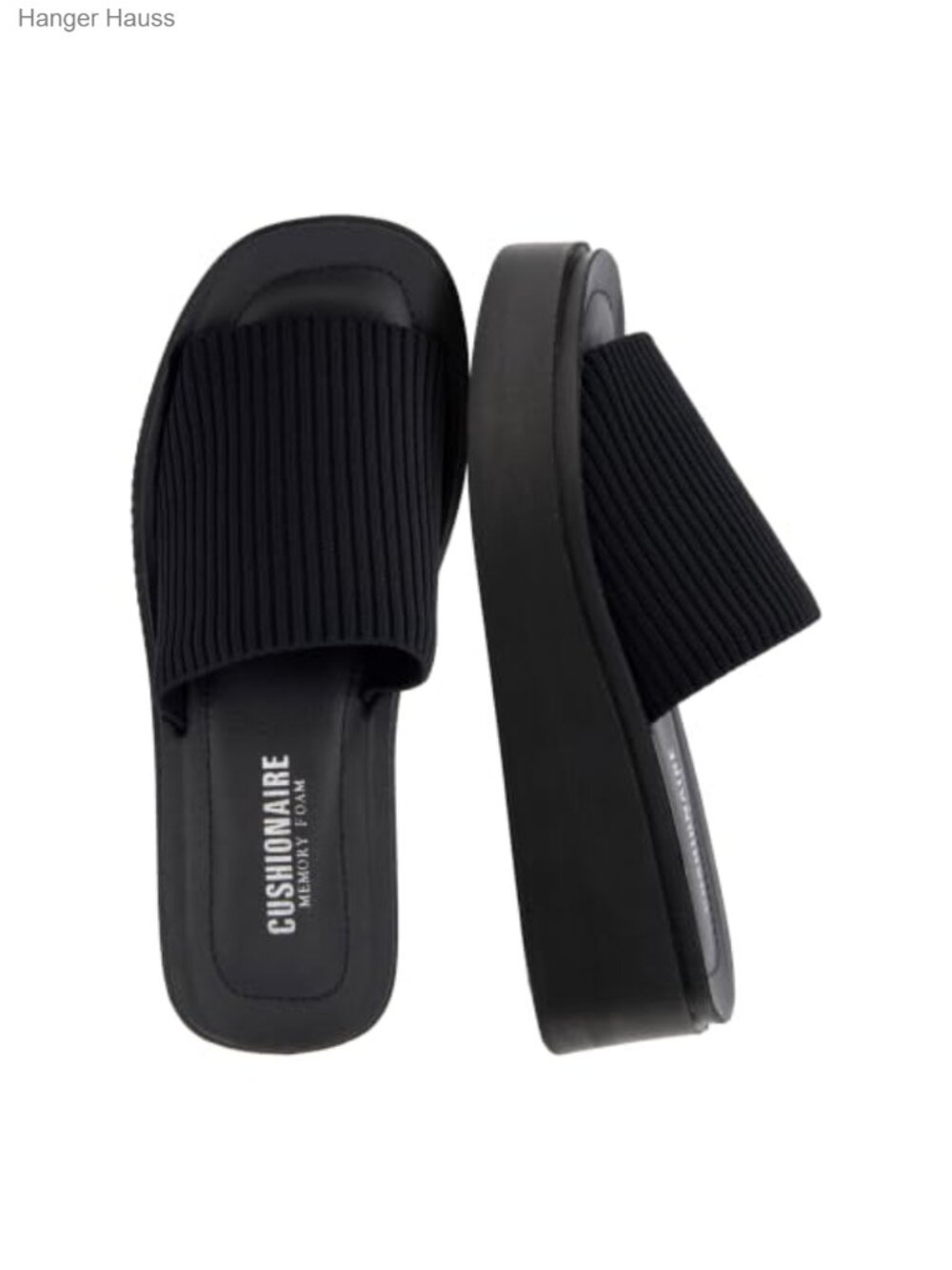 Cushionaire Womens Platform Sandals with Firm Knit Upper & Memory Foam, Slip On